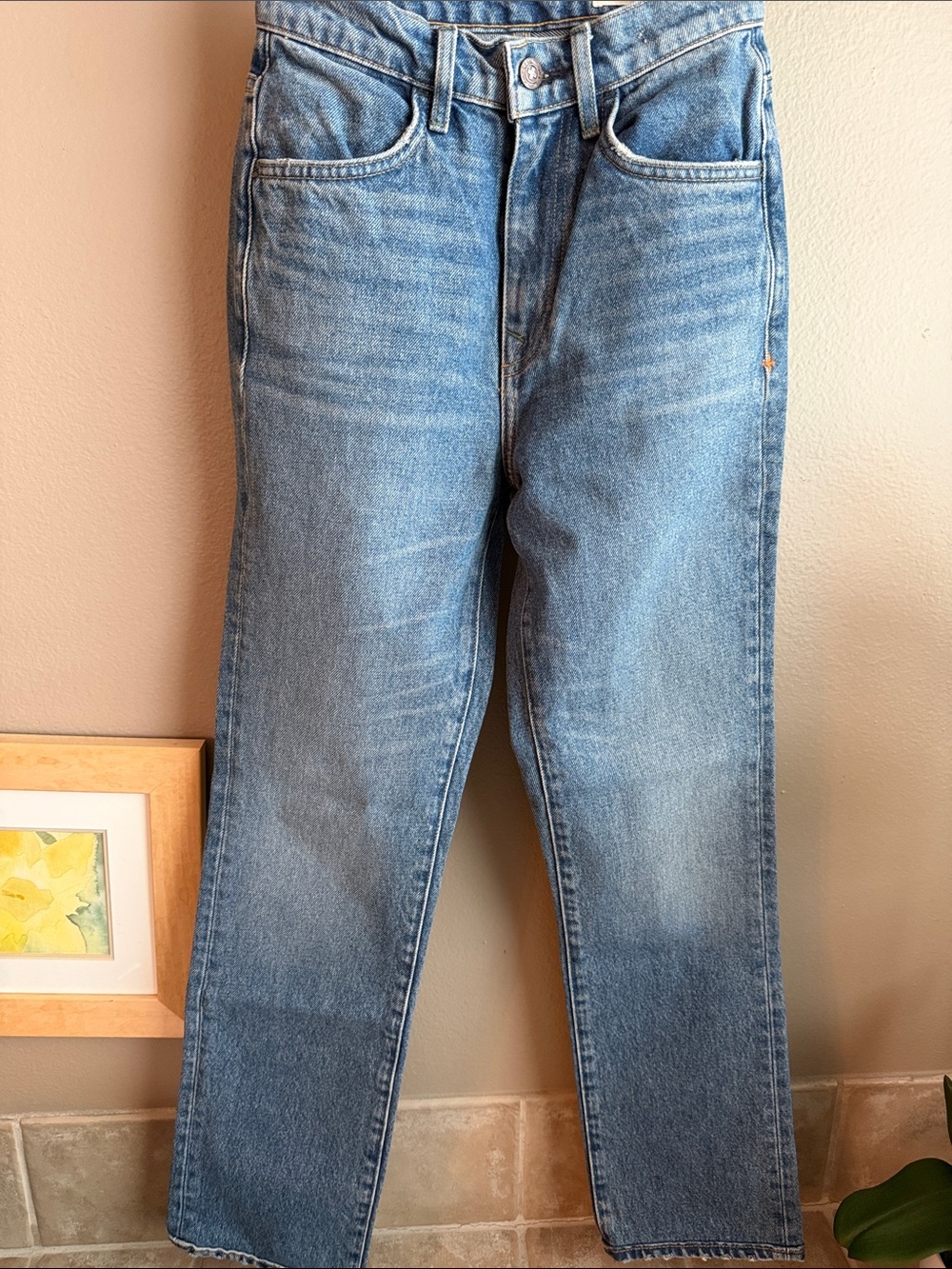 imogene + willie Light Blue High-Rise Straight Jeans
